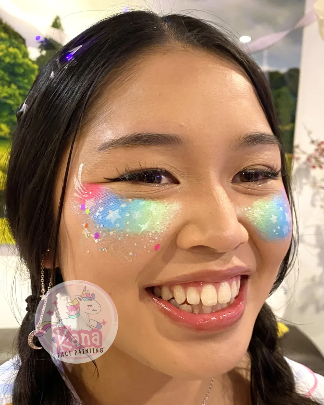 Abstract face painting design