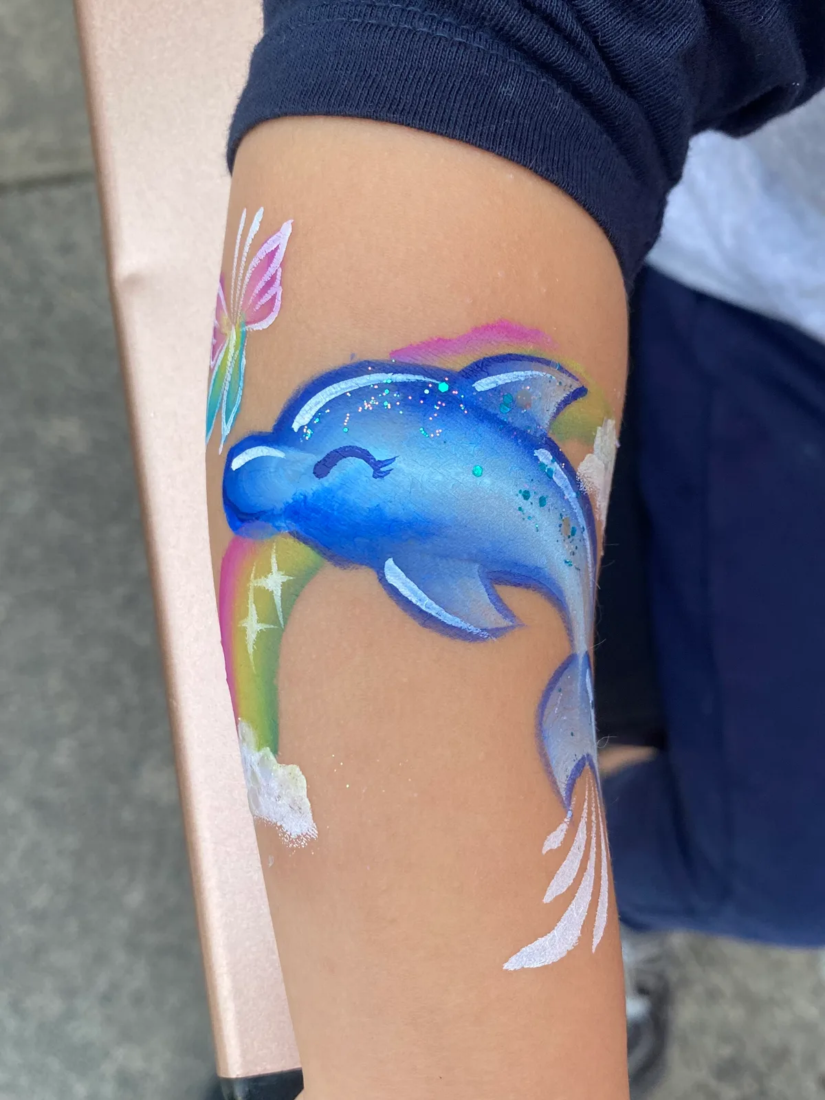 Dolphin face painting design