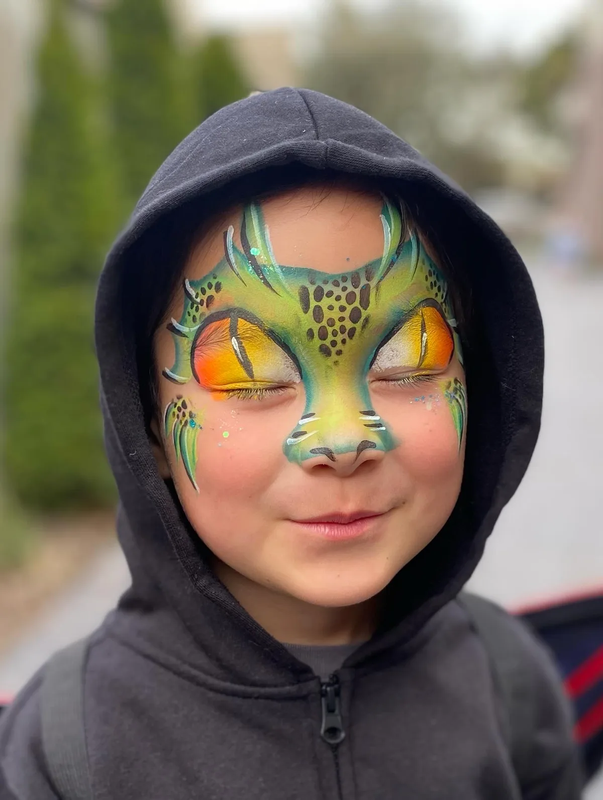 Dragon face painting design variation