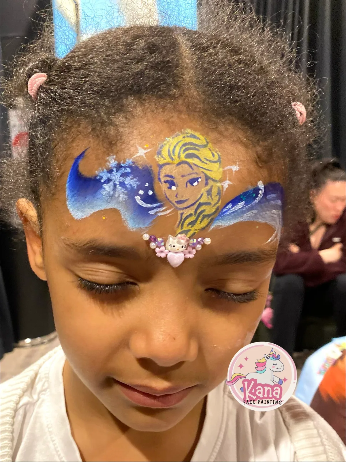 Elsa face painting design variation