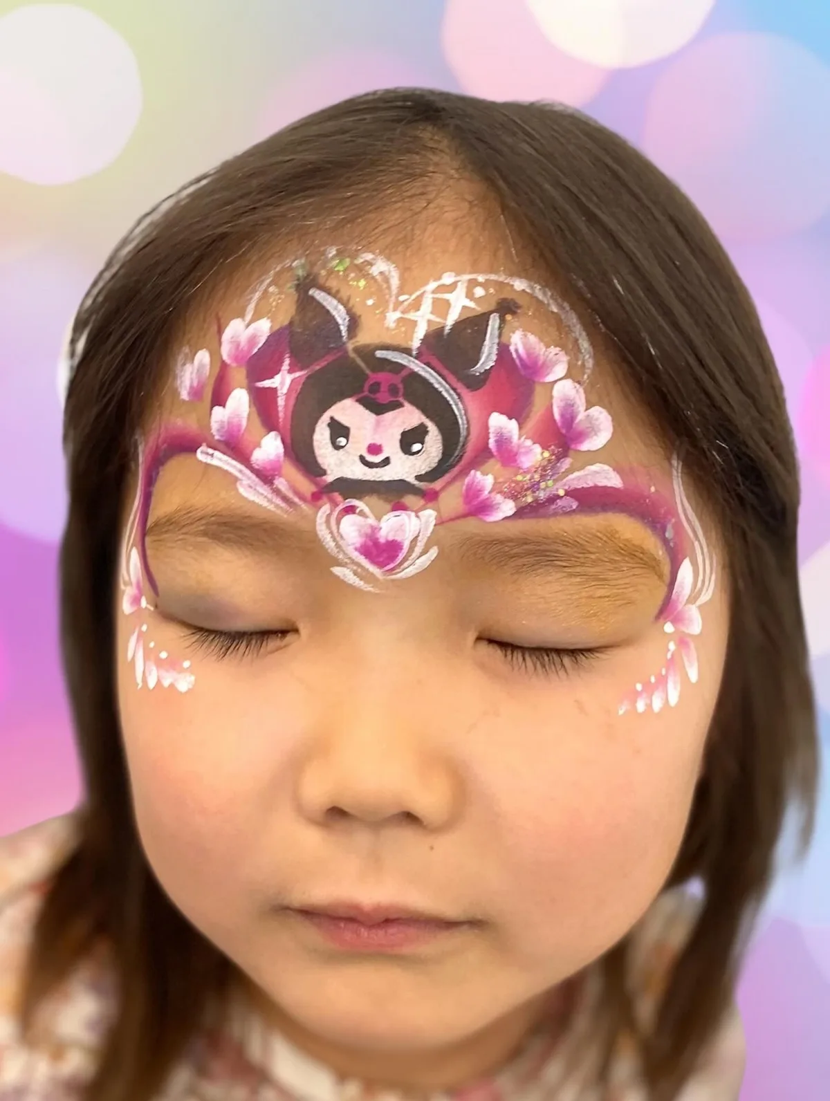 Kuromi face painting design