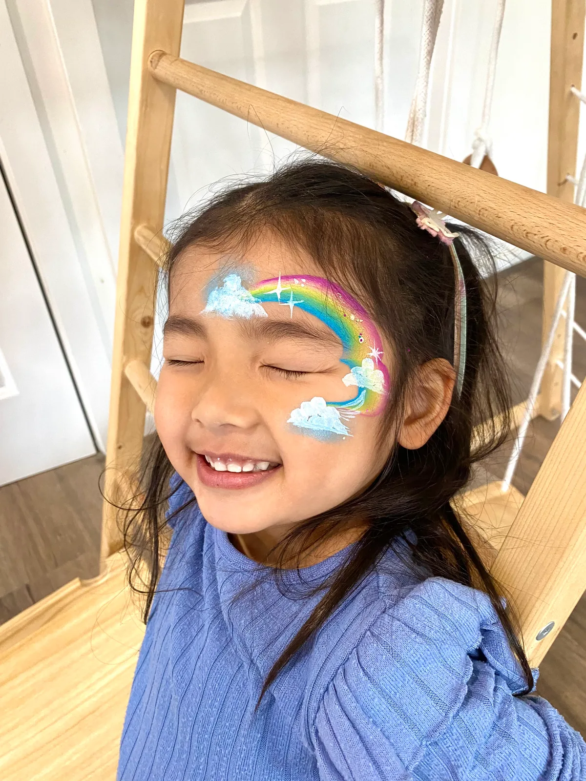 Rainbow face painting design