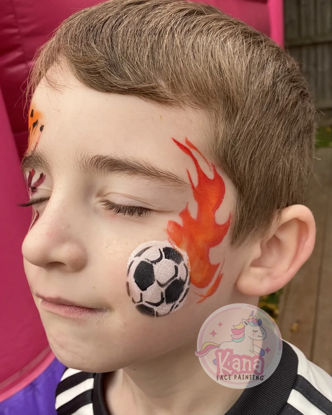 Soccer face painting design