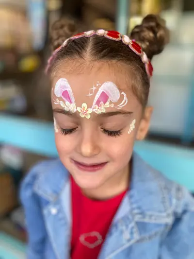 Bunny face painting design variation