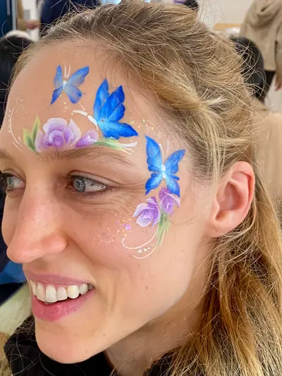 Butterfly face painting design variation