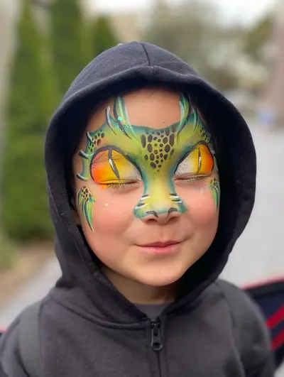 Dragon face painting design variation