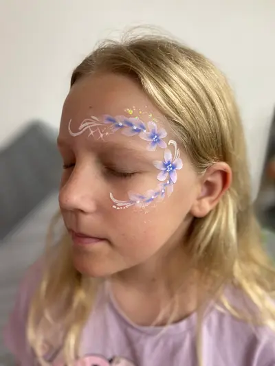 Flower face painting design variation