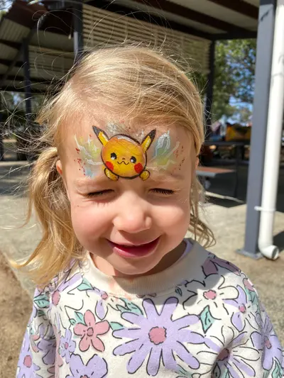 Pikachu Pokémon face painting design