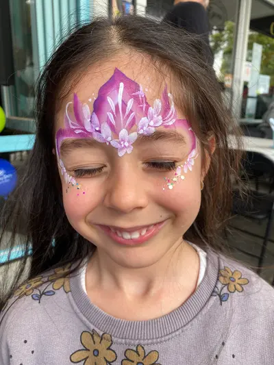 Princess crown face painting design variation