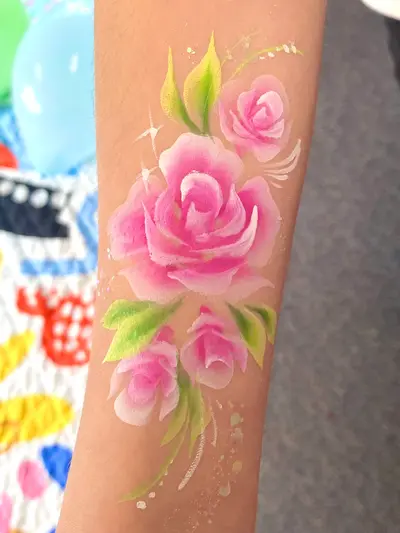Roses face painting design variation