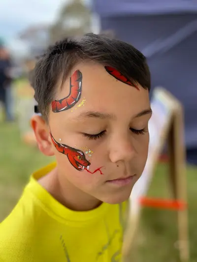Snake face painting design