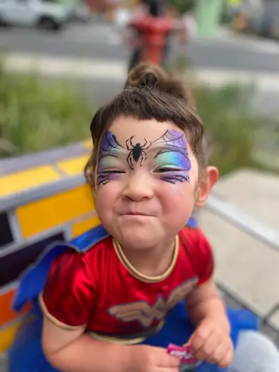Spider face painting design