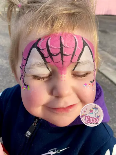 Spider-Man face painting design variation