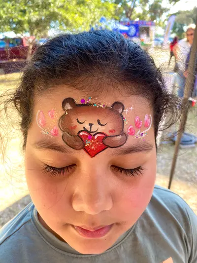 Teddy bear face painting design