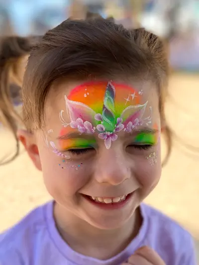 Unicorn face painting design variation