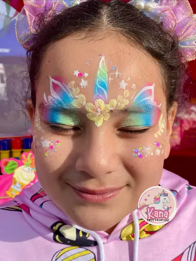 Unicorn face painting design variation