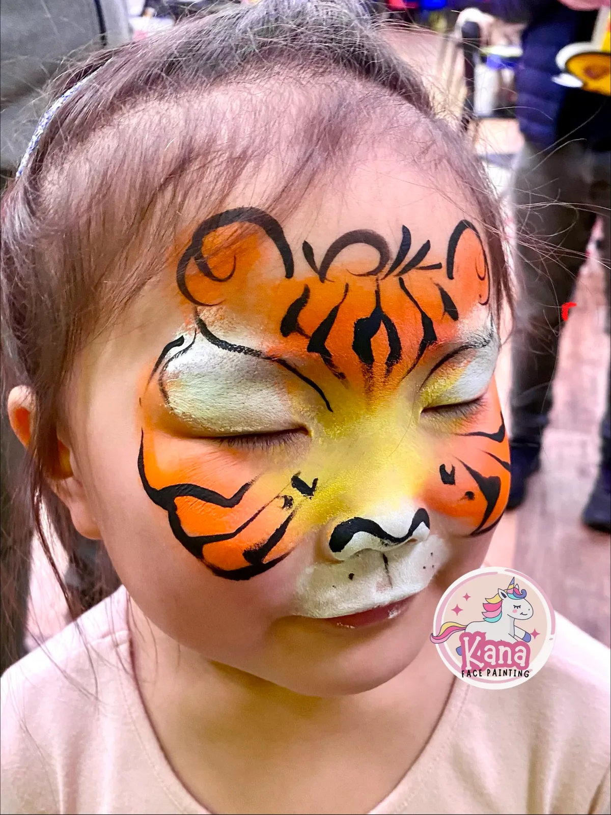 Tiger face painting design variation