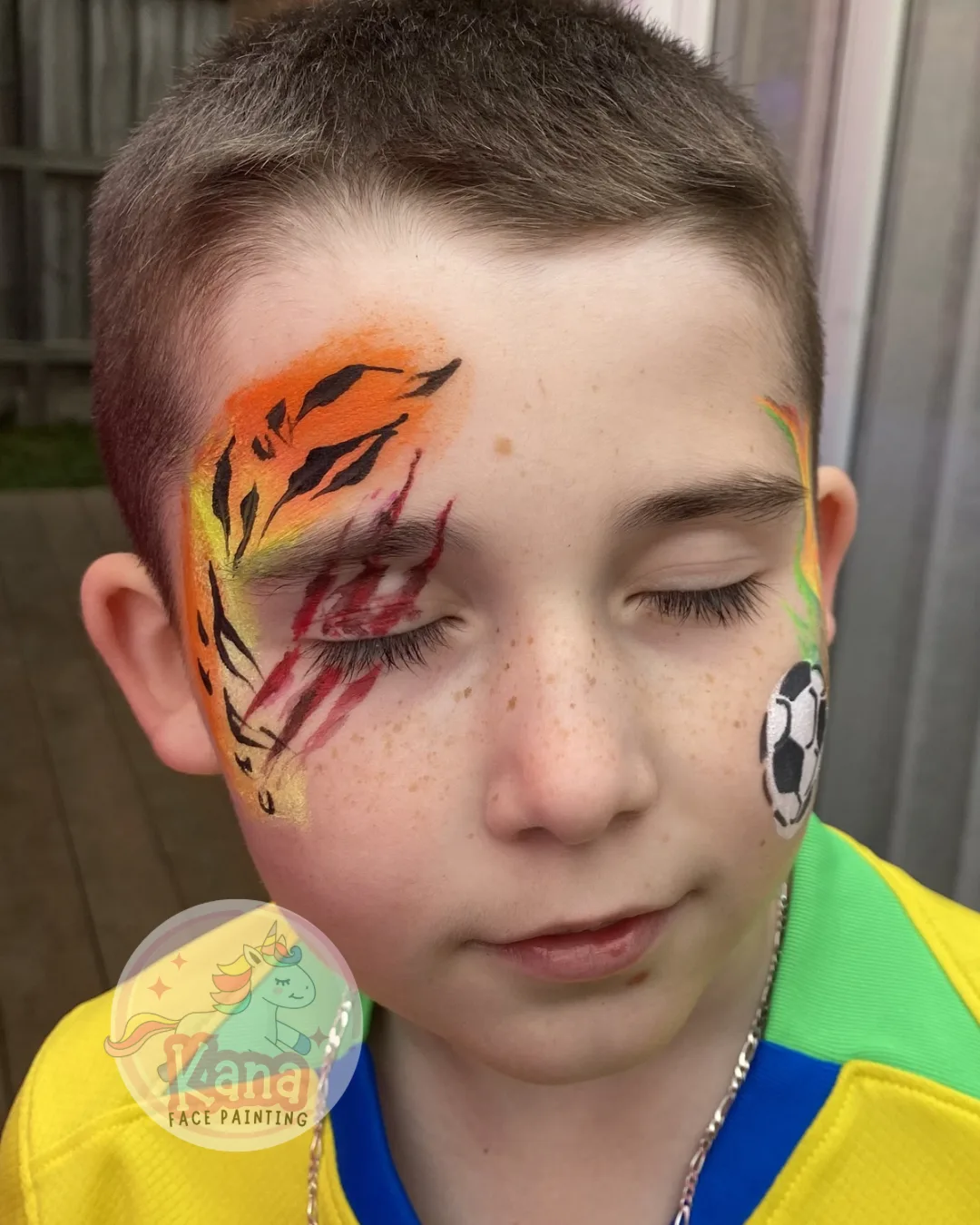 Tiger face painting design variation