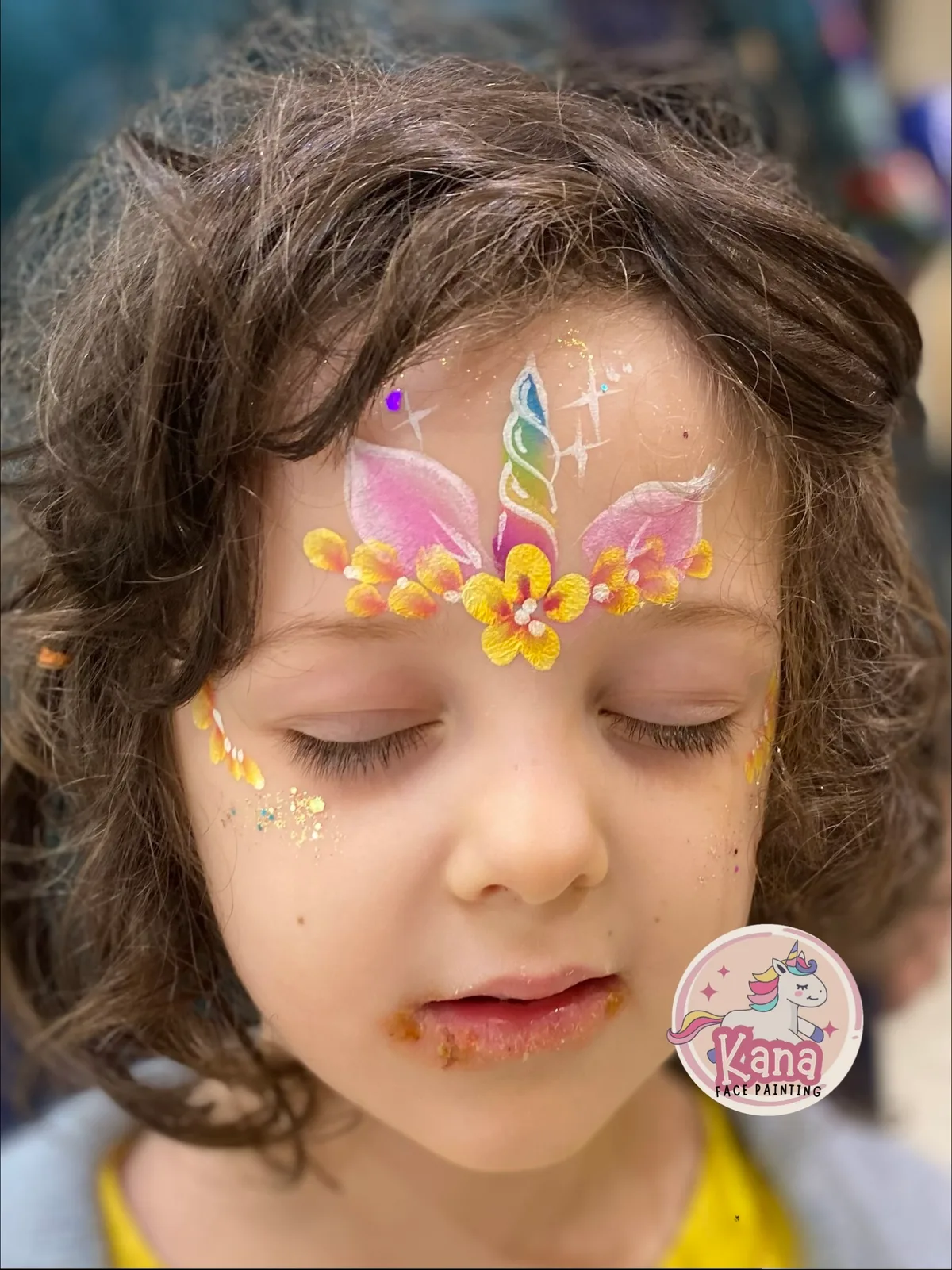 Unicorn face painting design variation