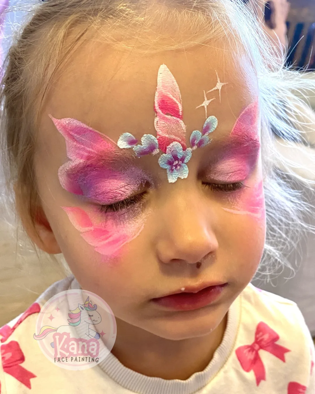Unicorn face painting design variation